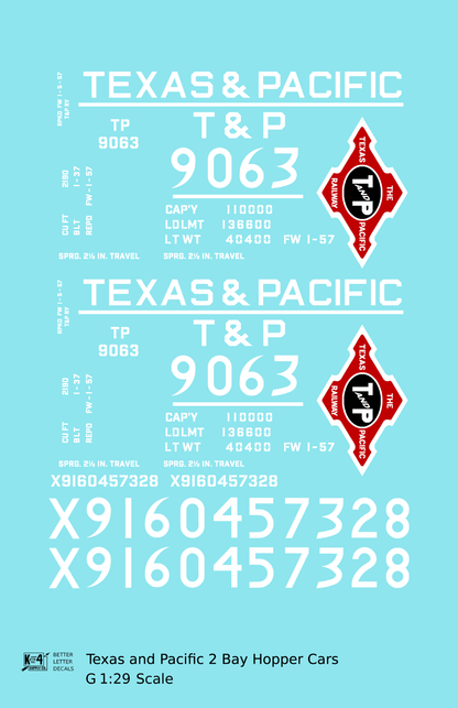 Texas and Pacific Offset Twin Hopper White