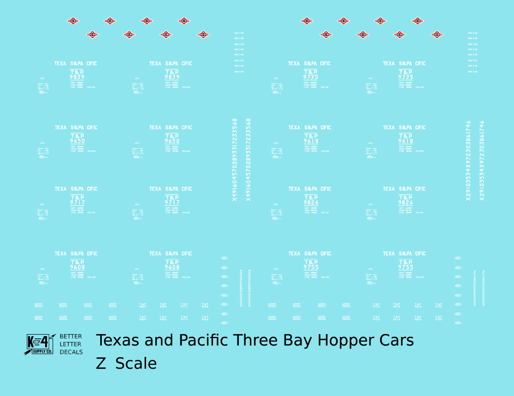 Texas and Pacific Three Bay Hopper White