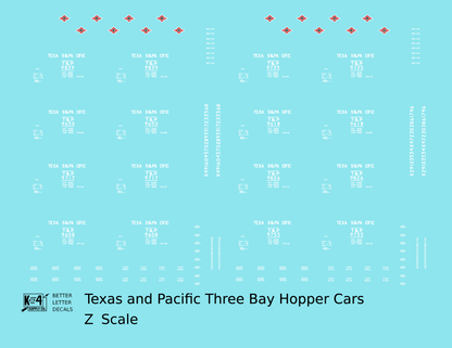 Texas and Pacific Three Bay Hopper White