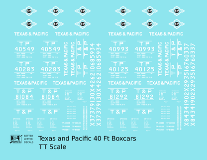Texas and Pacific 40 Ft Boxcar White