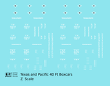 Texas and Pacific 40 Ft Boxcar White
