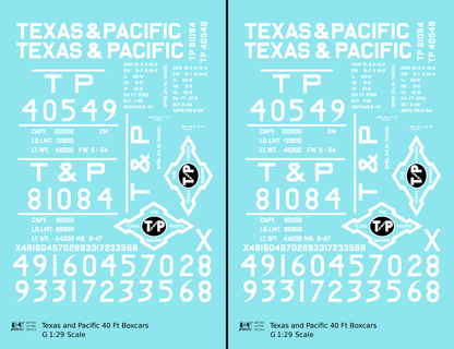 Texas and Pacific 40 Ft Boxcar White