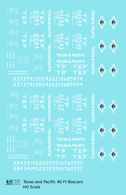 Texas and Pacific 40 Ft Boxcar White