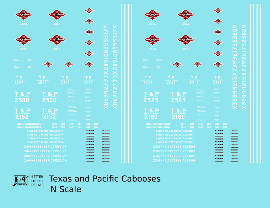 Texas and Pacific Caboose White and Red