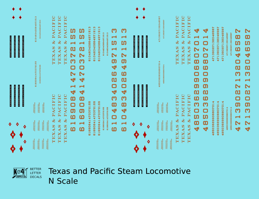 Texas and Pacific Steam Locomotive Bronze Gold