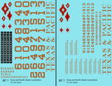 Texas and Pacific Steam Locomotive Bronze Gold  - Decal - Choose Scale