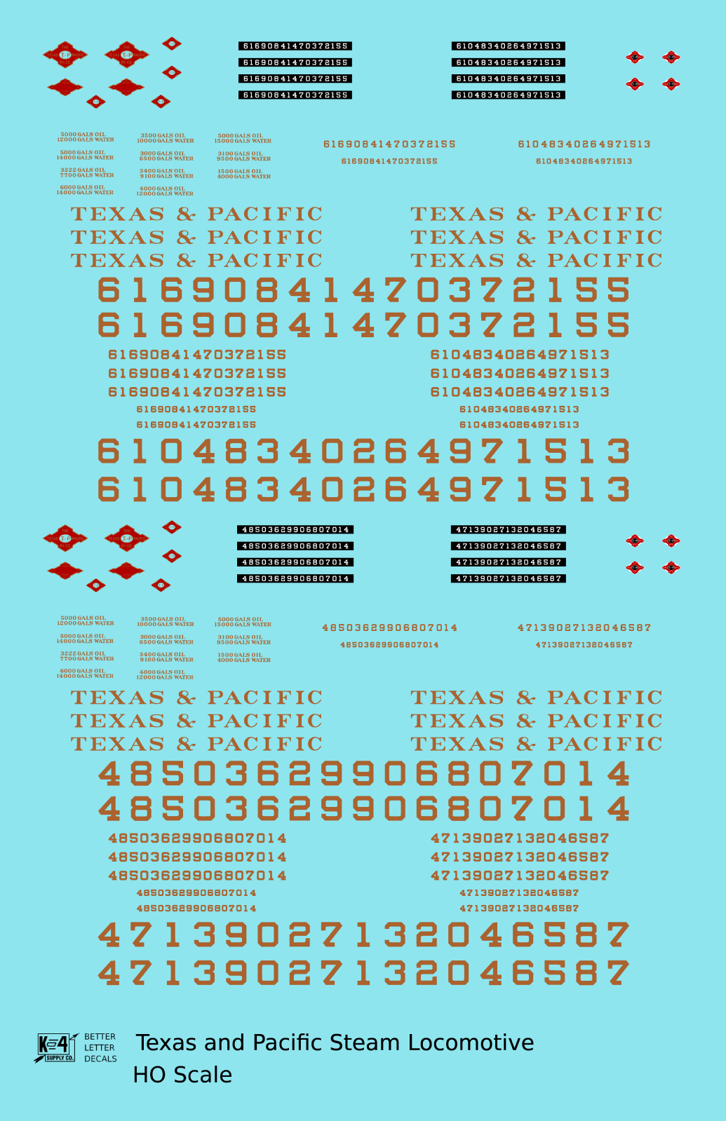 Texas and Pacific Steam Locomotive Bronze Gold
