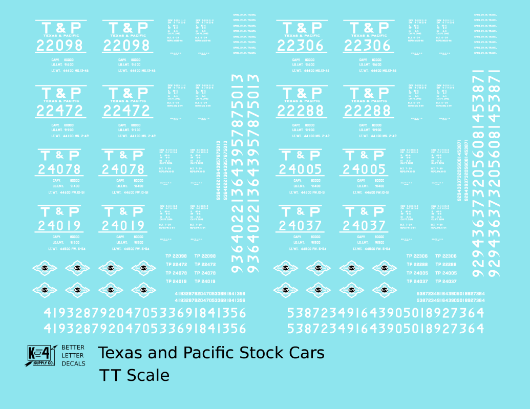 Texas and Pacific Stock Car White