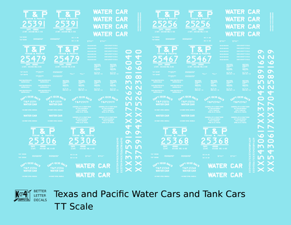 Texas and Pacific Water Car / Tank Car White