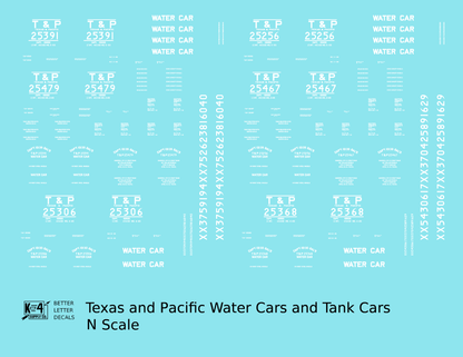 Texas and Pacific Water Car / Tank Car White