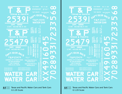 Texas and Pacific Water Car / Tank Car White