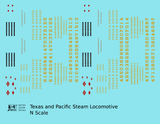 Texas and Pacific Steam Locomotive Dulux Gold  - Decal - Choose Scale
