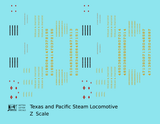 Texas and Pacific Steam Locomotive Dulux Gold  - Decal - Choose Scale
