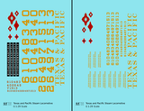 Texas and Pacific Steam Locomotive Dulux Gold  - Decal - Choose Scale