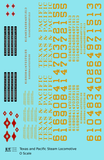Texas and Pacific Steam Locomotive Dulux Gold  - Decal - Choose Scale