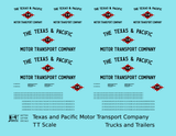 Texas and Pacific Box Truck, Tractor and Semi Trailer Black and Red  - Decal - Choose Scale