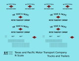 Texas and Pacific Box Truck, Tractor and Semi Trailer Black and Red  - Decal - Choose Scale