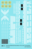 TRRA Terminal Railroad Assn Of St Louis Diesel Locomotives and Cabooses White  - Decal Sheet