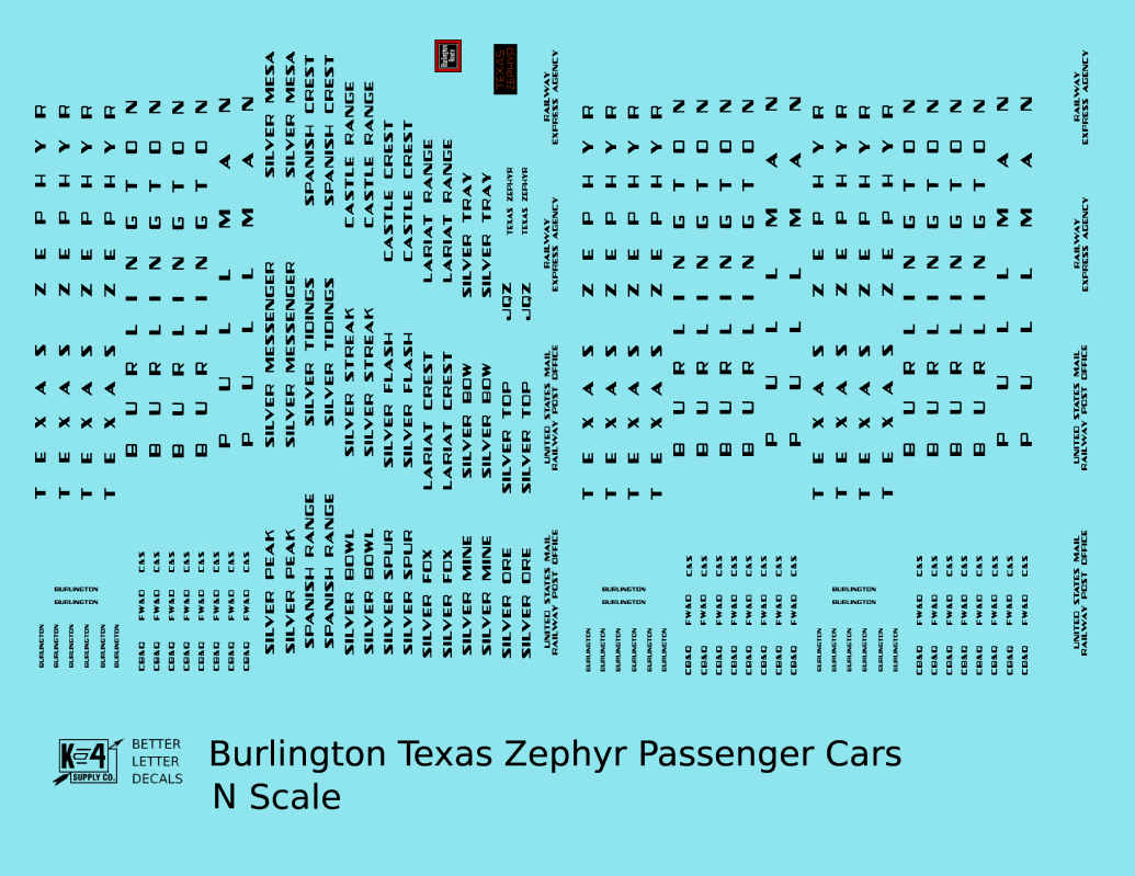 Burlington Texas Zephyr Streamlined Passenger Car Black