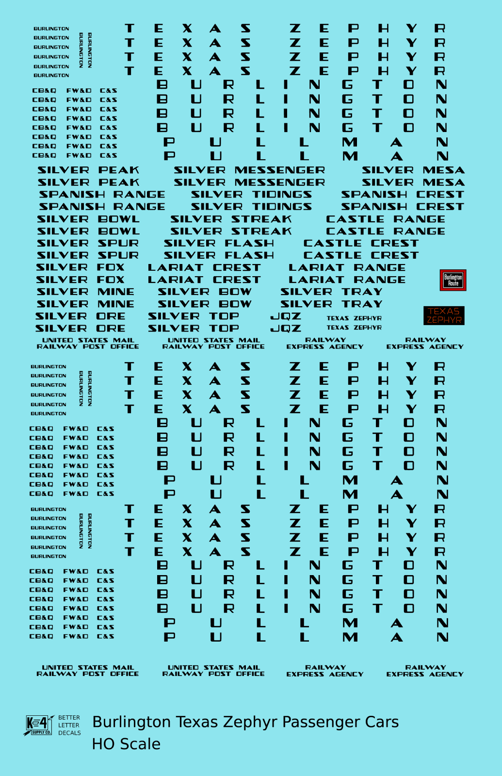 Burlington Texas Zephyr Streamlined Passenger Car Black