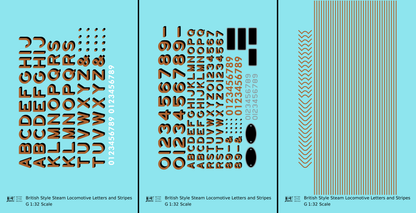 British Steam Locomotive Letters and Stripes  Gold With Black Shadow