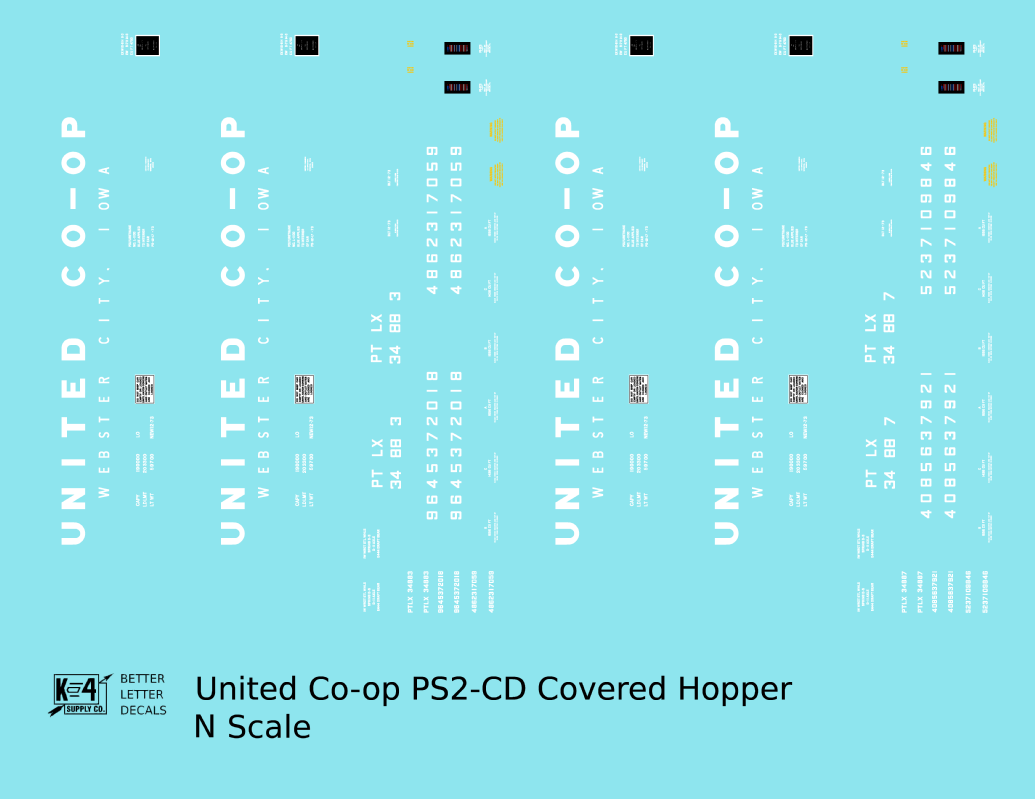 United Co-Op PS-2CD Covered Hopper White Webster City, Iowa