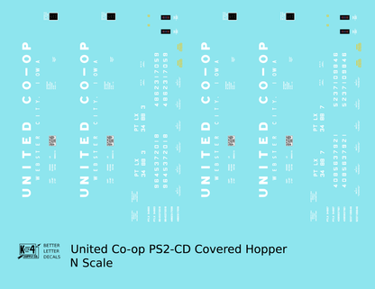 United Co-Op PS-2CD Covered Hopper White Webster City, Iowa