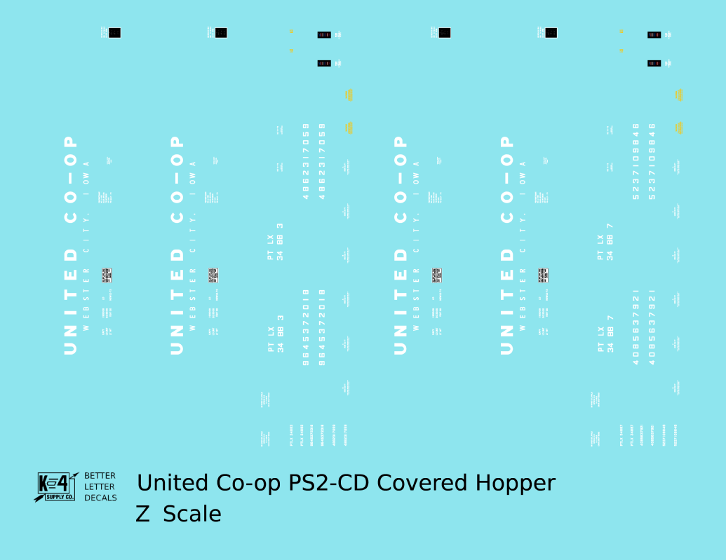United Co-Op PS-2CD Covered Hopper White Webster City, Iowa