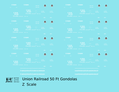 Union Railroad 50 Ft Gondola White