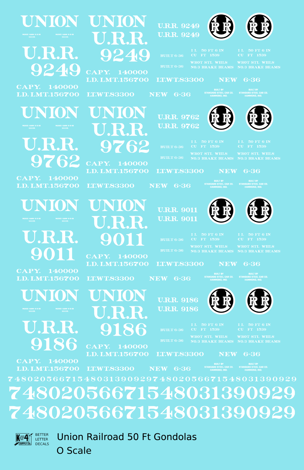 Union Railroad 50 Ft Gondola White