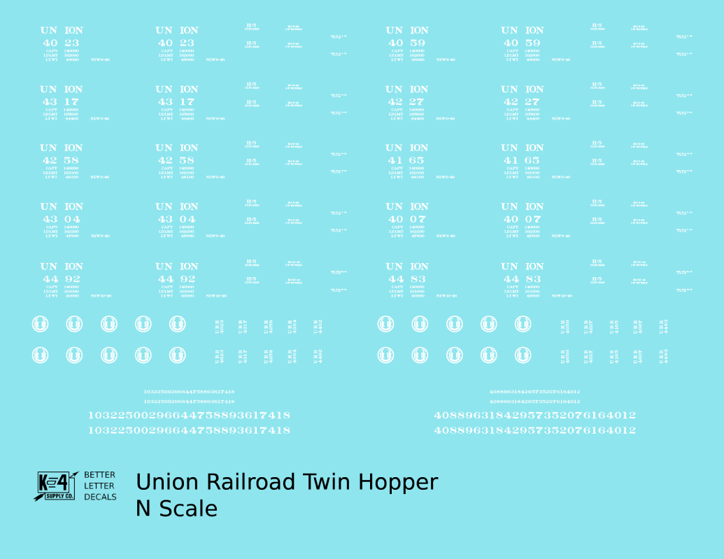 Union Railroad Twin Hopper White