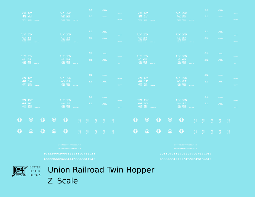 Union Railroad Twin Hopper White