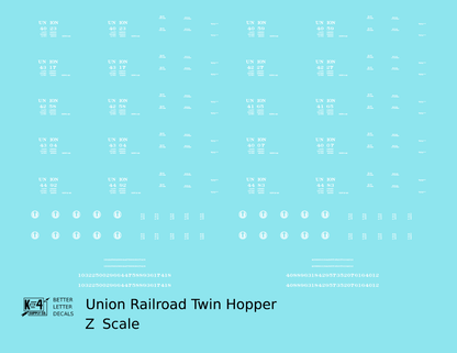 Union Railroad Twin Hopper White