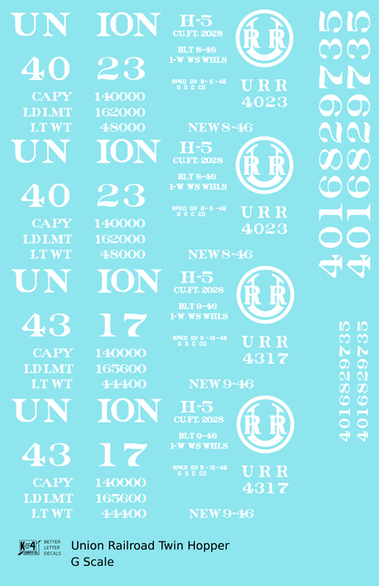Union Railroad Twin Hopper White