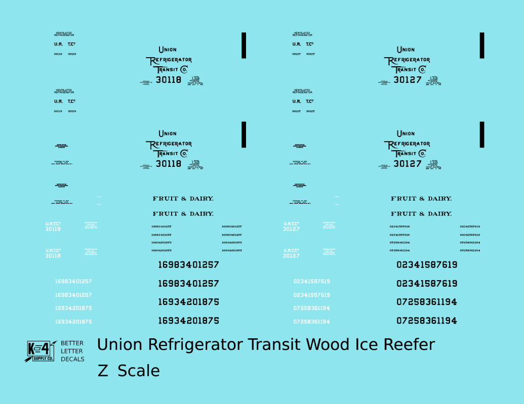 Union Refrigerator Transit Co. 40 Ft Wood Ice Reefer Fruit & Dairy