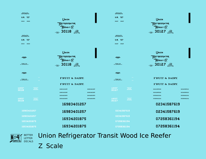 Union Refrigerator Transit Co. 40 Ft Wood Ice Reefer Fruit & Dairy