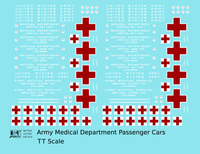 US Army Medical Department Hospital Passenger Car White and Red