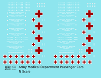 US Army Medical Department Hospital Passenger Car White and Red