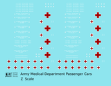 US Army Medical Department Hospital Passenger Car White and Red