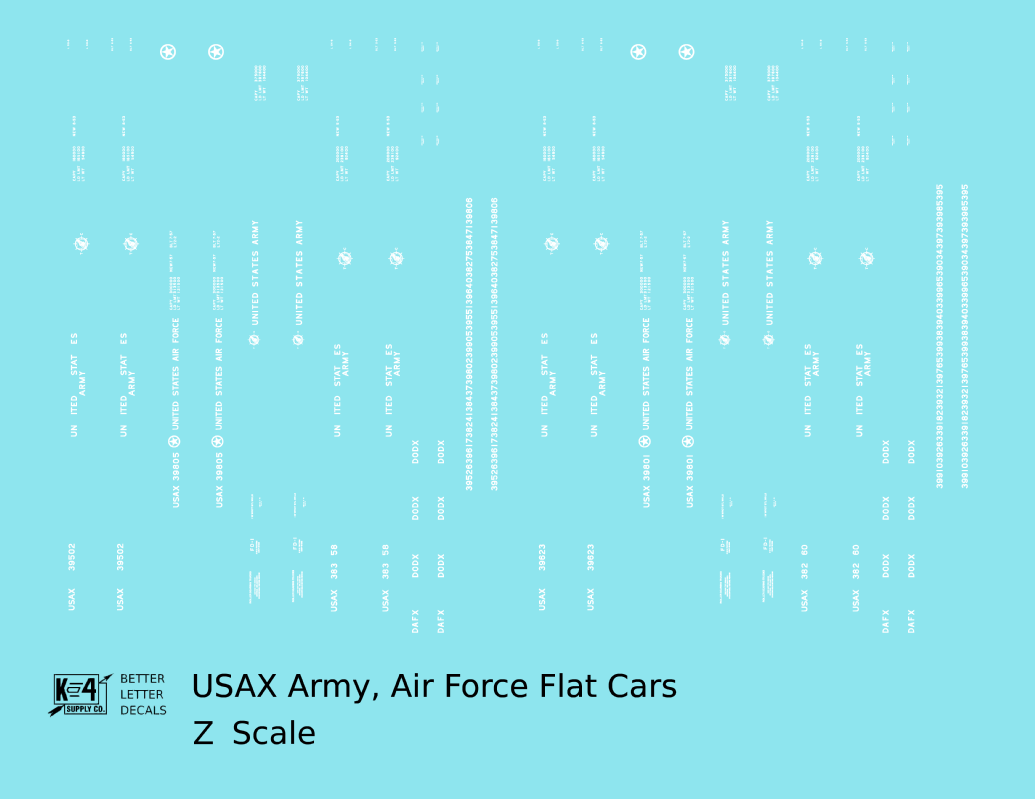 USAX Army and Air Force Flat Car White