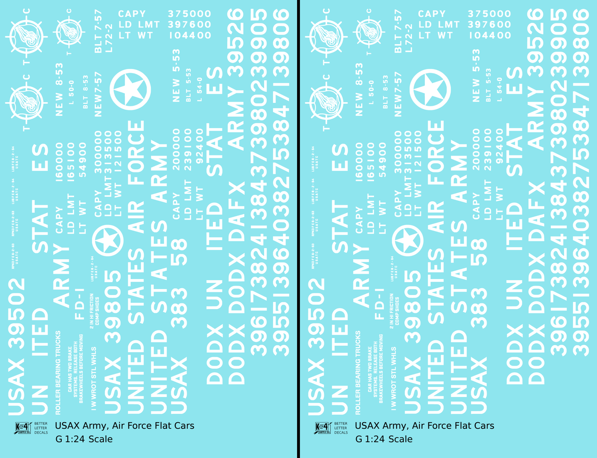 USAX Army and Air Force Flat Car White