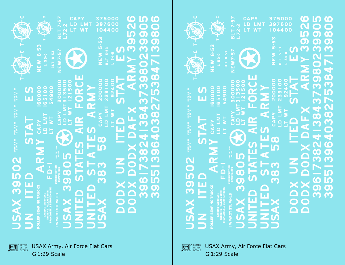 USAX Army and Air Force Flat Car White