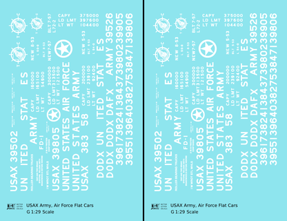 USAX Army and Air Force Flat Car White