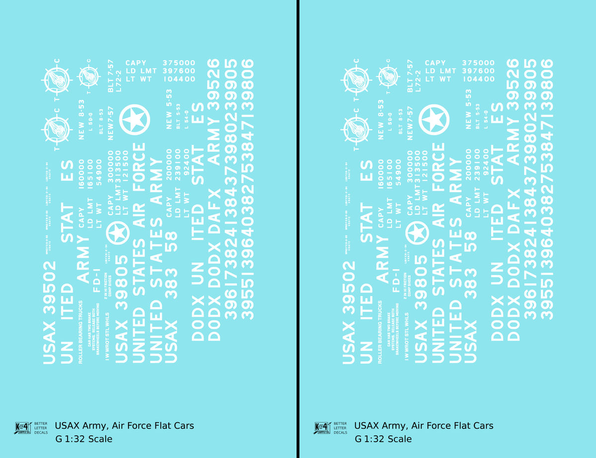 USAX Army and Air Force Flat Car White