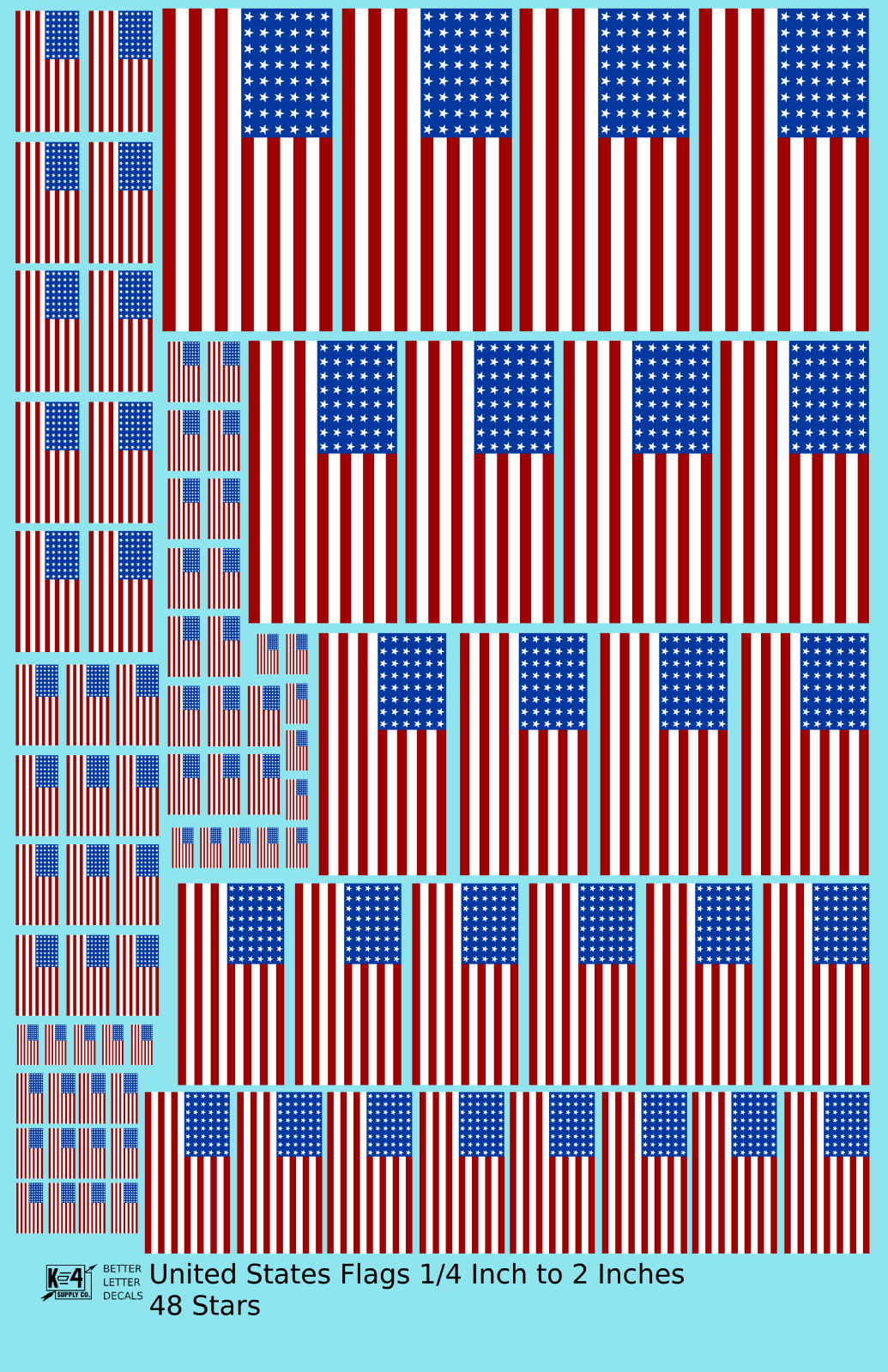 48 Star United States Flags  Red White and Blue