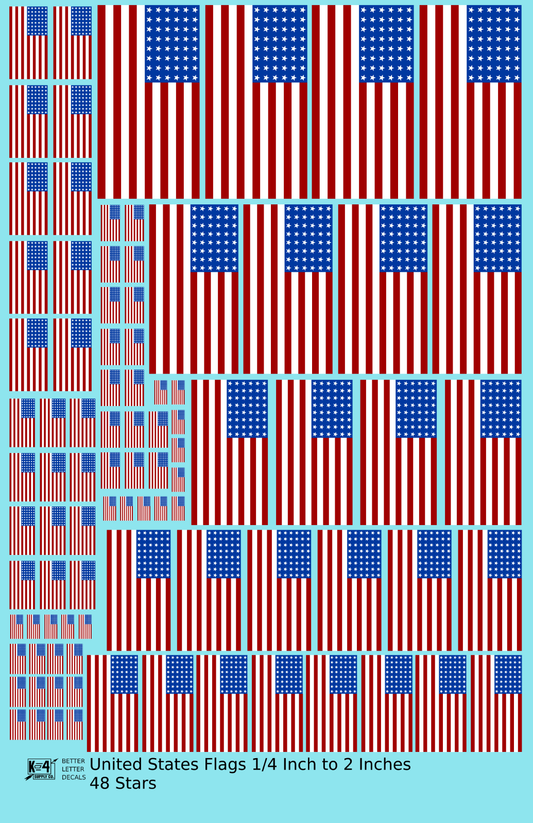 48 Star United States Flags  Red White and Blue