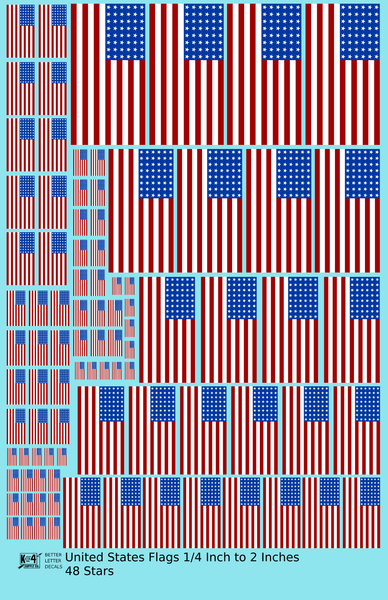 48 Star United States Flags  Red White and Blue