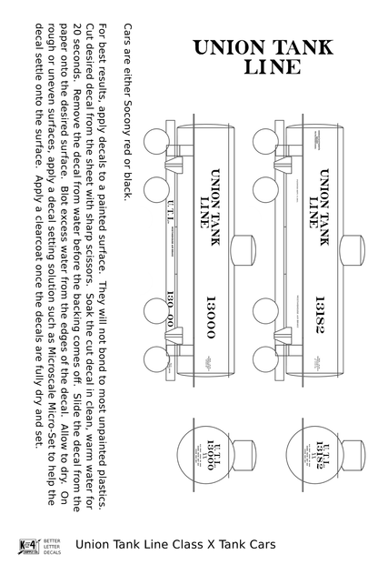 Union Tank Line Class X Tank Car White