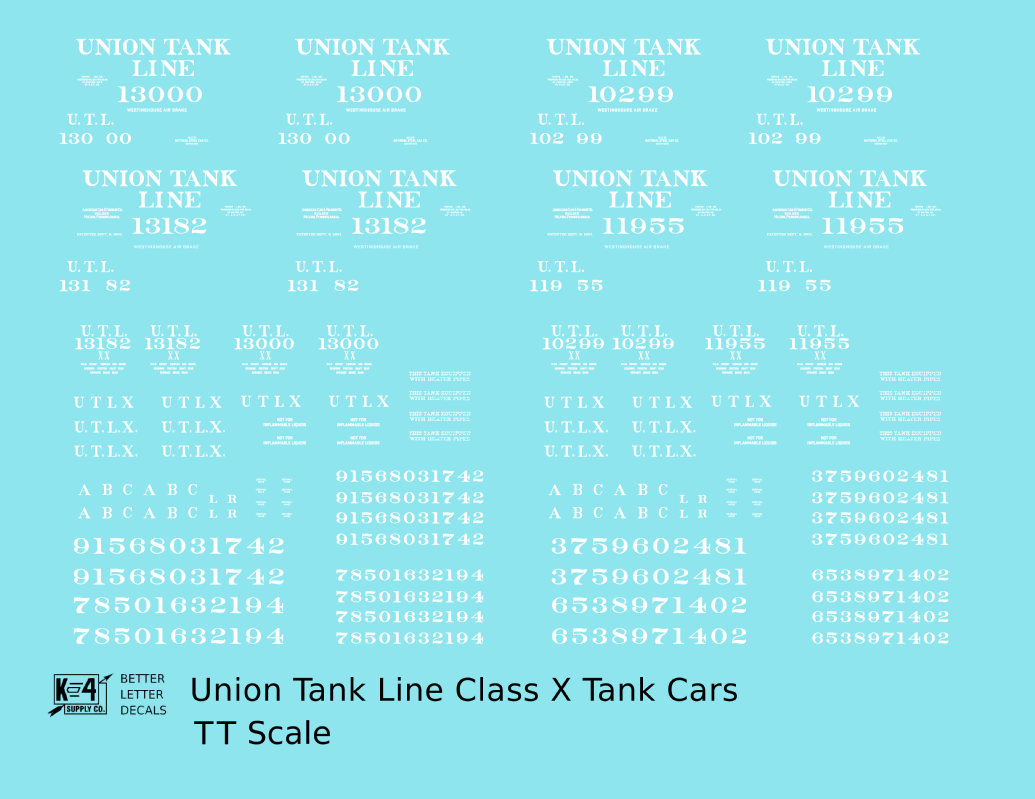 Union Tank Line Class X Tank Car White