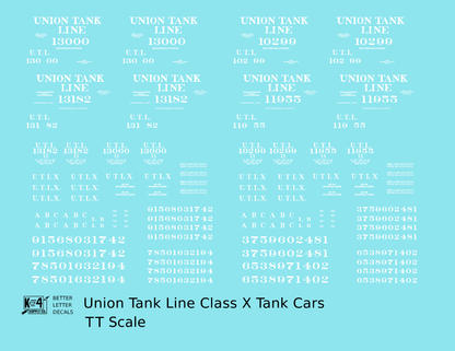 Union Tank Line Class X Tank Car White